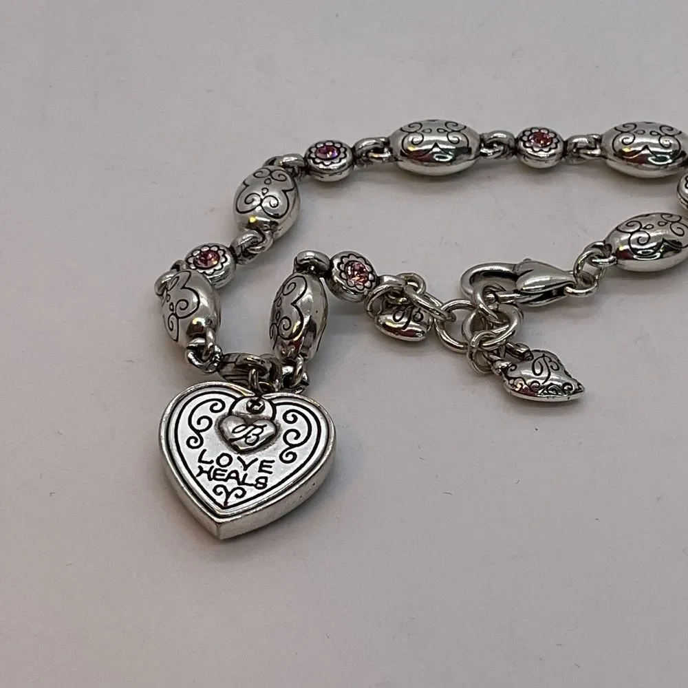 Brighton Power of Pink Legacy Heart Charm Bracelet
